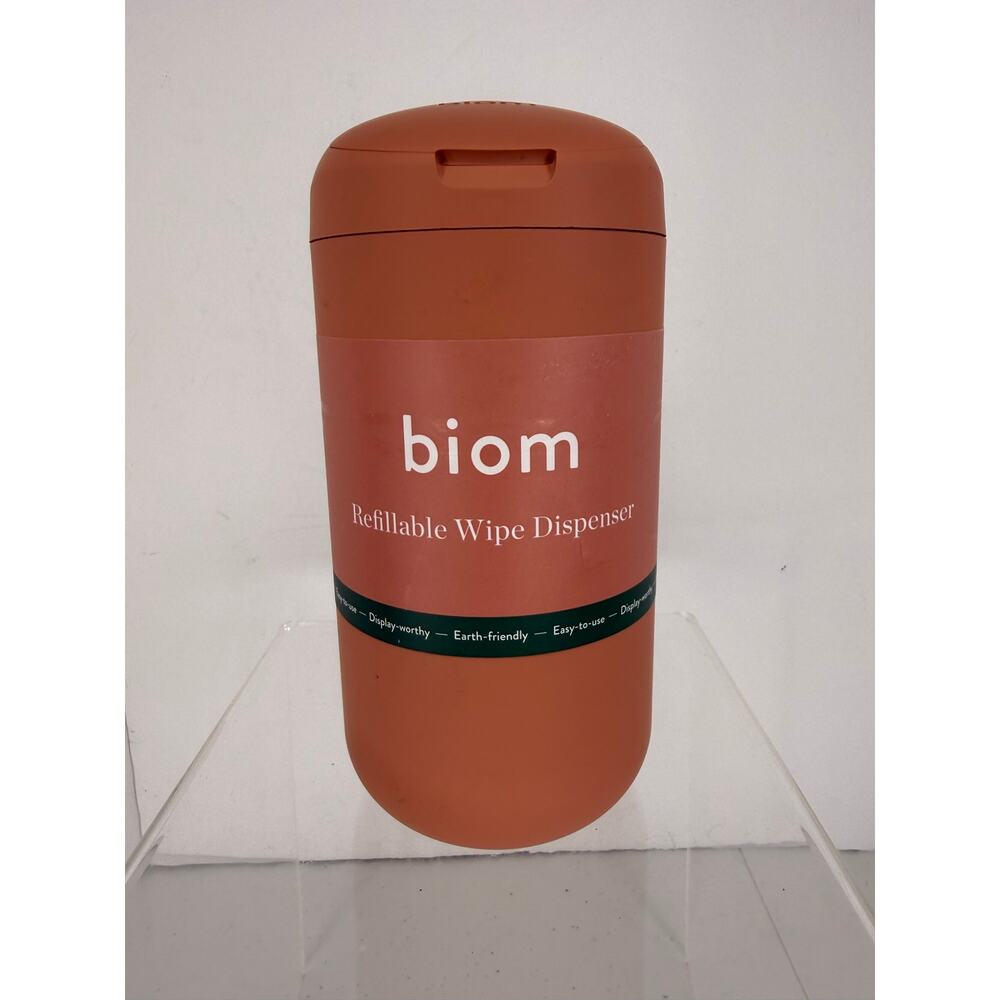 NEW Biom Refillable Wipe Dispenser Terracotta Rust Magnetic Closure BPA Free
